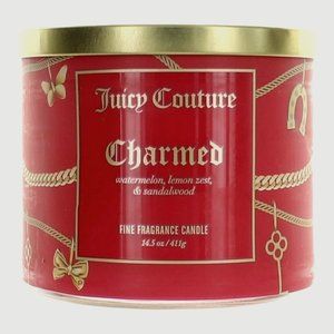 Juicy Couture 14.5 oz Soy Wax Blend 3 Wick Candle CHARMED Watermelon Lemon & San